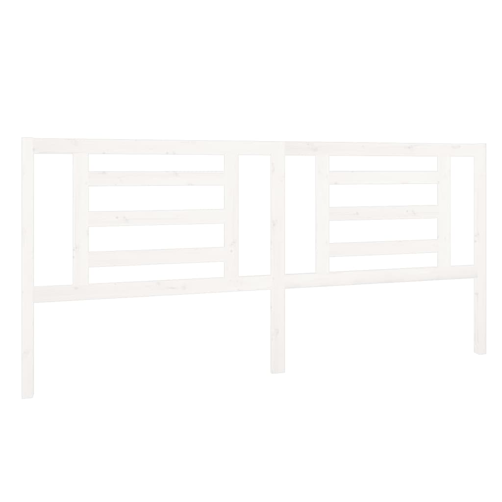 Kopfteil Weiß 206x4x100 cm Massivholz Kiefer