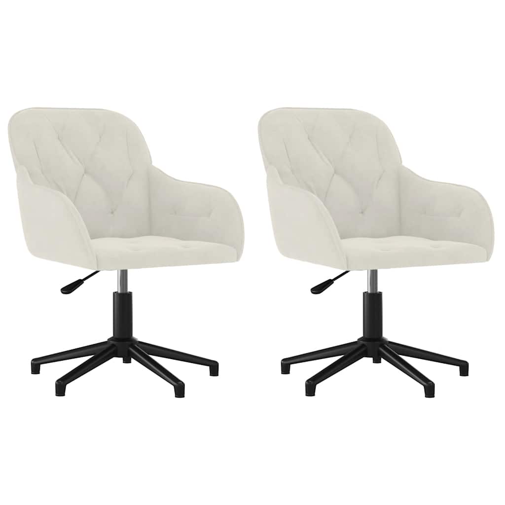 Esszimmerstühle 2 Stk. Drehbar Creme Samt