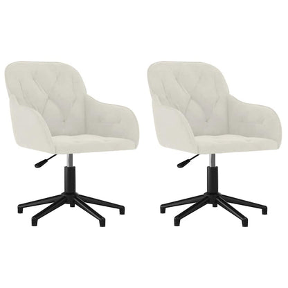 Esszimmerstühle 2 Stk. Drehbar Creme Samt