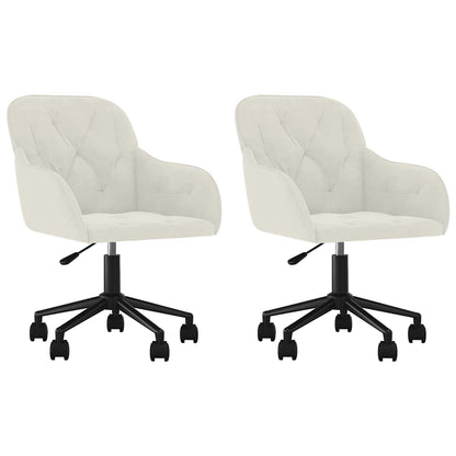 Esszimmerstühle 2 Stk. Drehbar Creme Samt