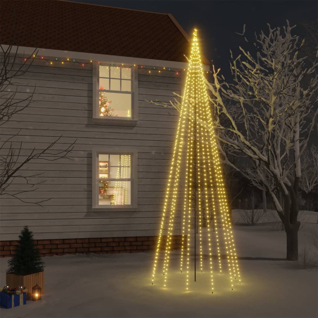 LED-Weihnachtsbaum mit Erdnägeln Warmweiß 732 LEDs 500 cm
