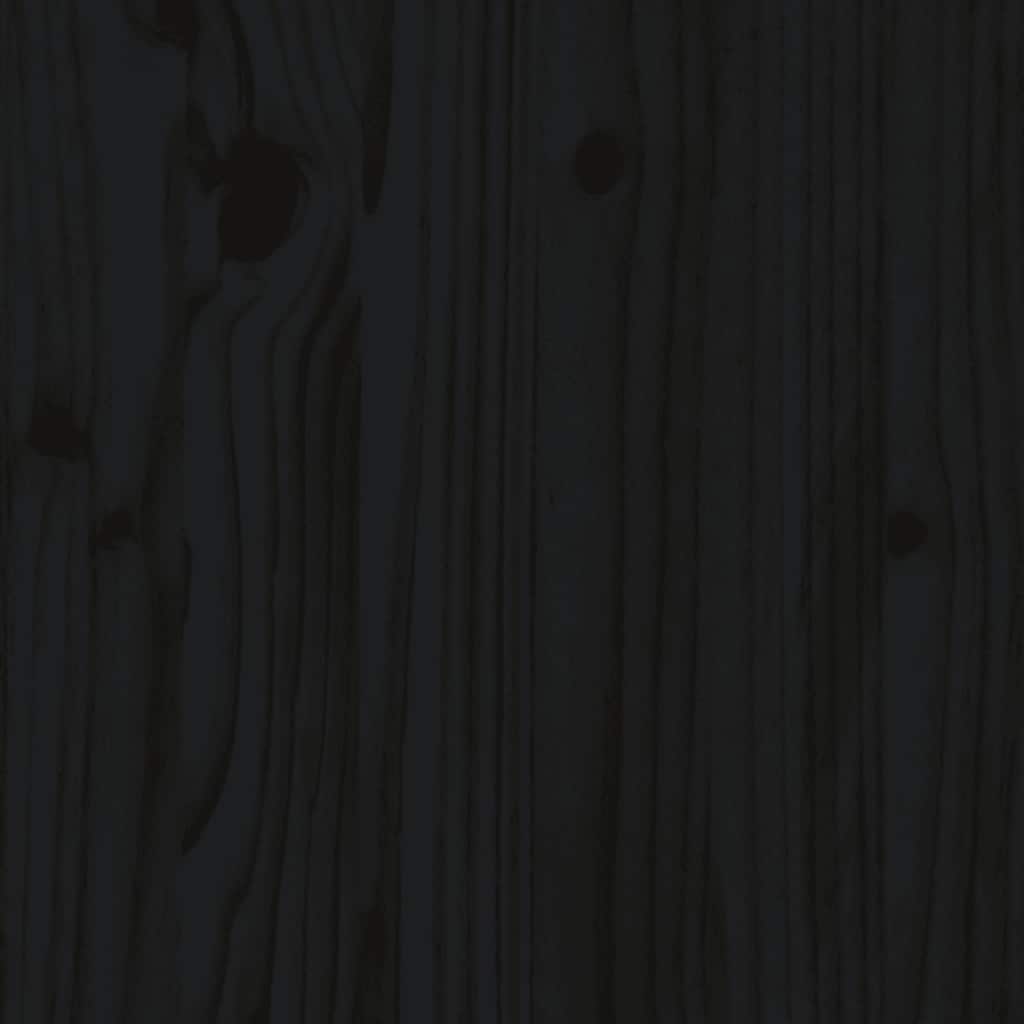 Massivholzbett Schwarz Kiefer 200x200 cm