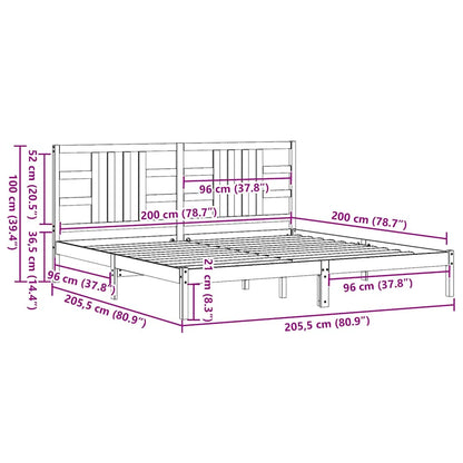 Massivholzbett Honigbraun 200x200 cm