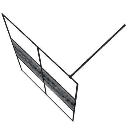 Duschwand für Begehbare Dusche Schwarz 140x195 cm ESG-Glas Klar