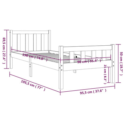 Massivholzbett 90x190 cm
