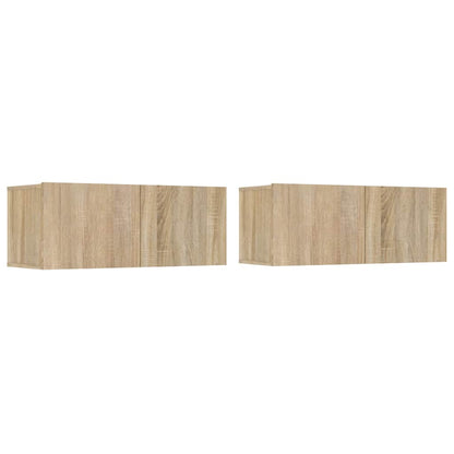 TV-Schränke 2 Stk. Sonoma-Eiche 80x30x30 cm Holzwerkstoff