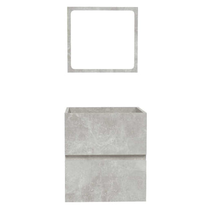 Badschrank mit Spiegel Betongrau Holzwerkstoff