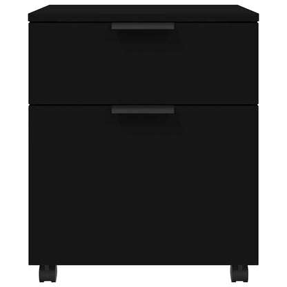 Mobiler Aktenschrank mit Rollen Schwarz 45x38x54 cm