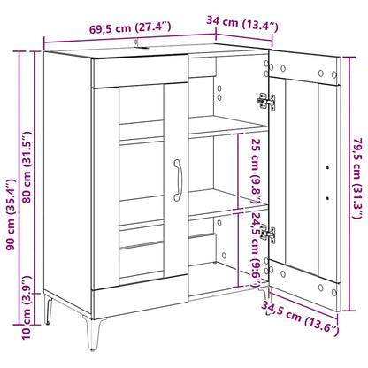 Sideboard Weiß 69,5x34x90 cm Holzwerkstoff
