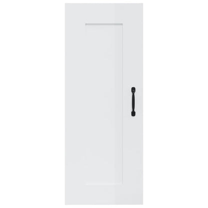 Hängeschrank Hochglanz-Weiß 35x34x90 cm Holzwerkstoff