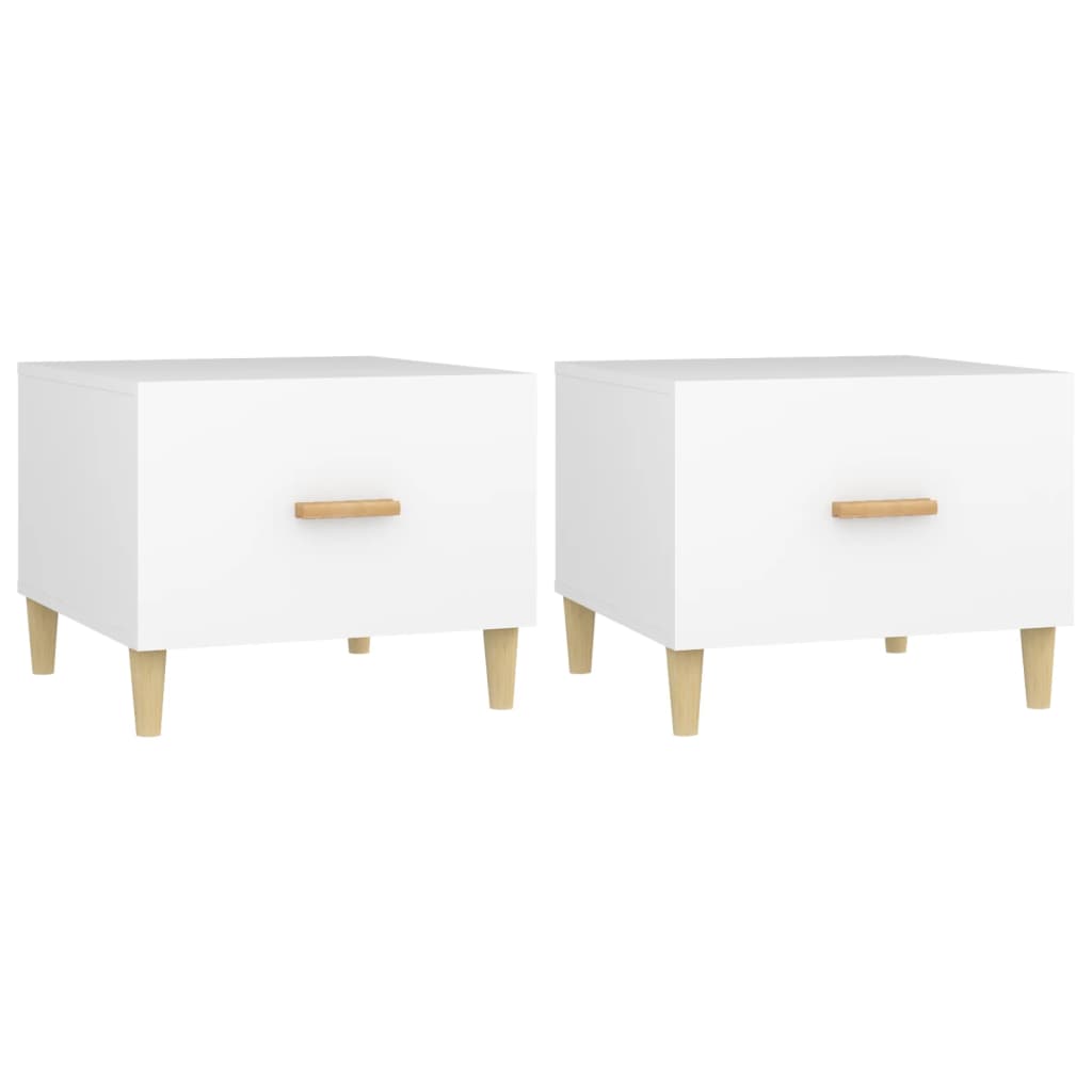 Couchtische 2 Stk. Weiß 50x50x40 cm Holzwerkstoff