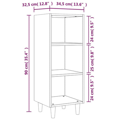 Sideboard Grau Sonoma 34,5x32,5x90 cm Holzwerkstoff