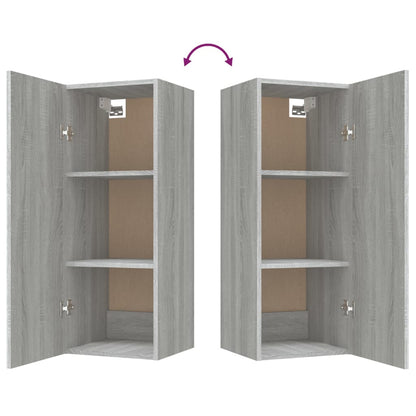 Wandschrank Grau Sonoma 34,5x34x90 cm Holzwerkstoff