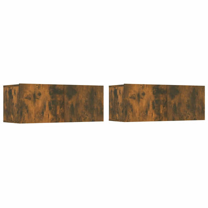 TV-Schränke 2 Stk. Räuchereiche 80x30x30 cm Holzwerkstoff