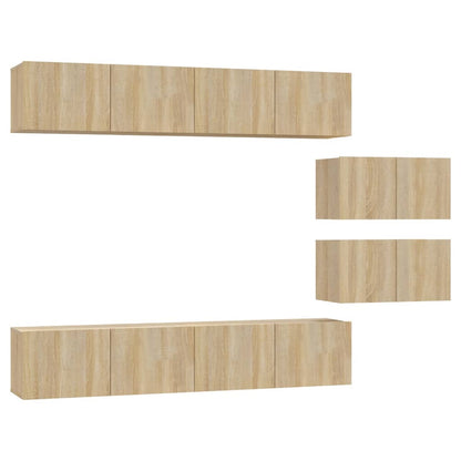 6-tlg. TV-Schrank-Set Sonoma-Eiche Holzwerkstoff