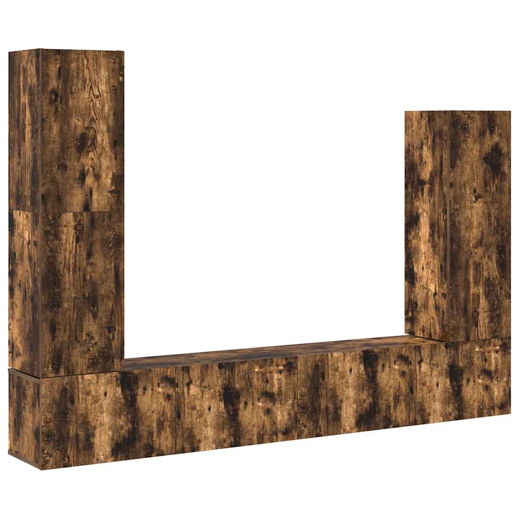 4-tlg. TV-Schrank-Set Räuchereiche Holzwerkstoff