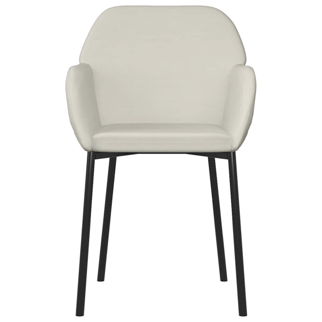 Esszimmerstühle 2 Stk. Creme Samt