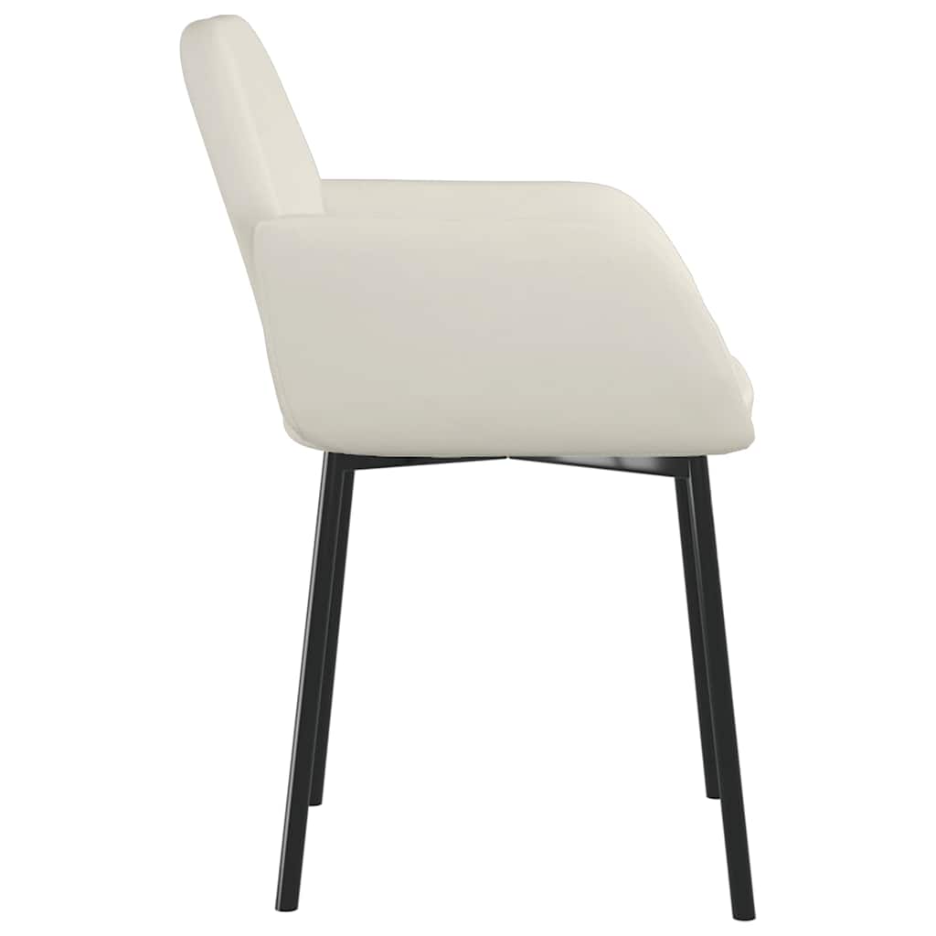 Esszimmerstühle 2 Stk. Creme Samt