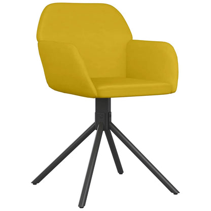 Esszimmerstühle 2 Stk. Drehbar Gelb Samt