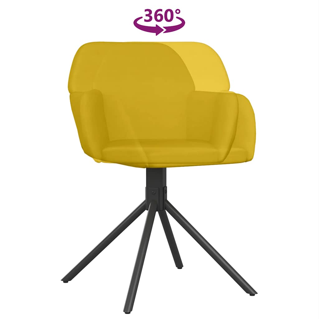 Esszimmerstühle 2 Stk. Drehbar Gelb Samt