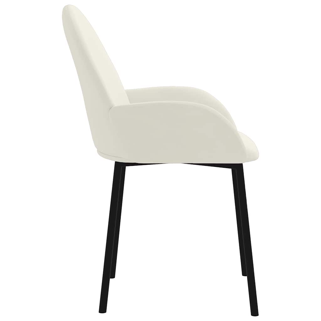 Esszimmerstühle 2 Stk. Creme Samt