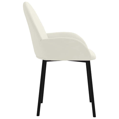 Esszimmerstühle 2 Stk. Creme Samt