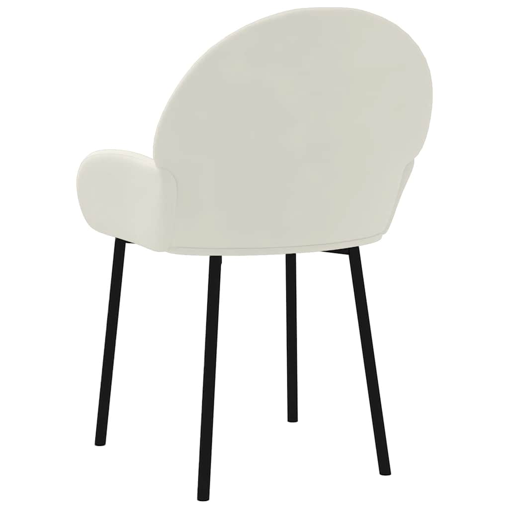 Esszimmerstühle 2 Stk. Creme Samt