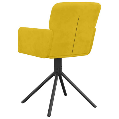 Esszimmerstühle 2 Stk. Drehbar Gelb Samt
