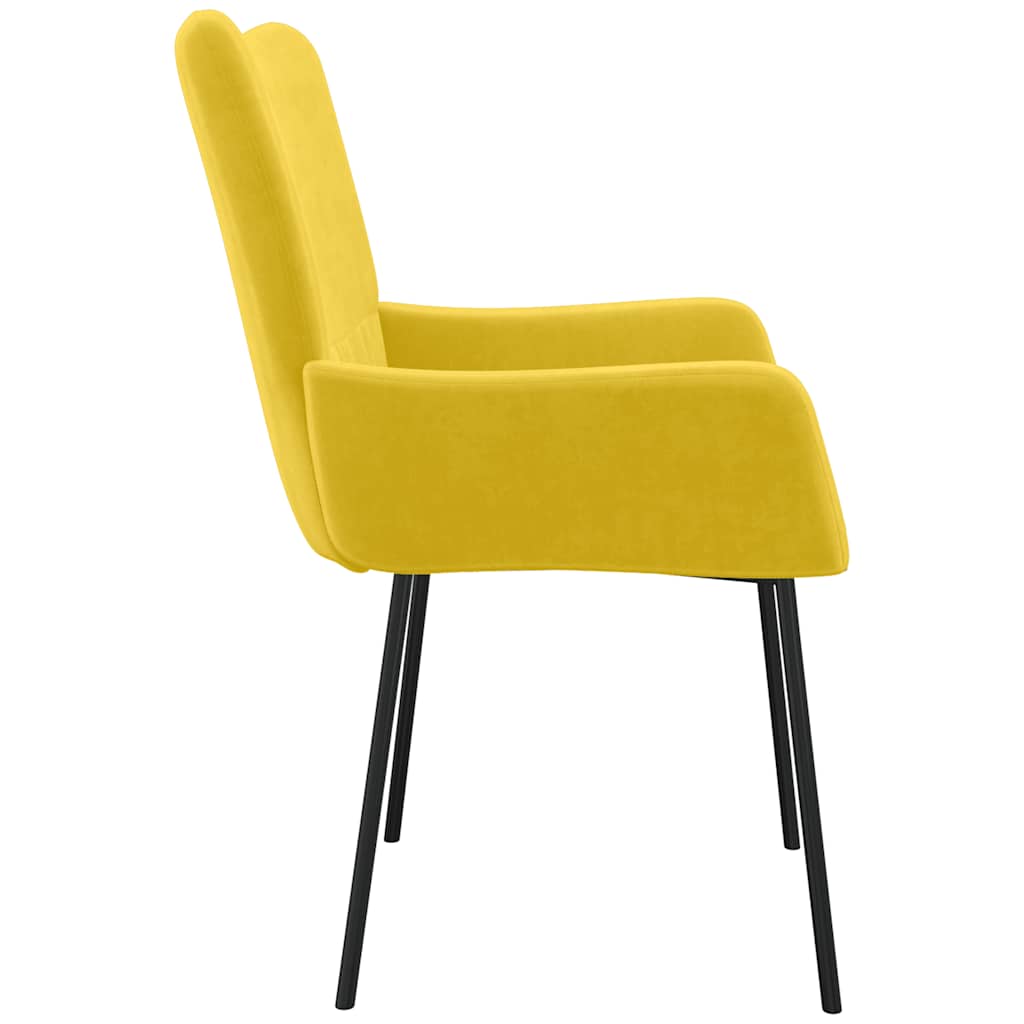 Esszimmerstühle 2 Stk. Gelb Samt