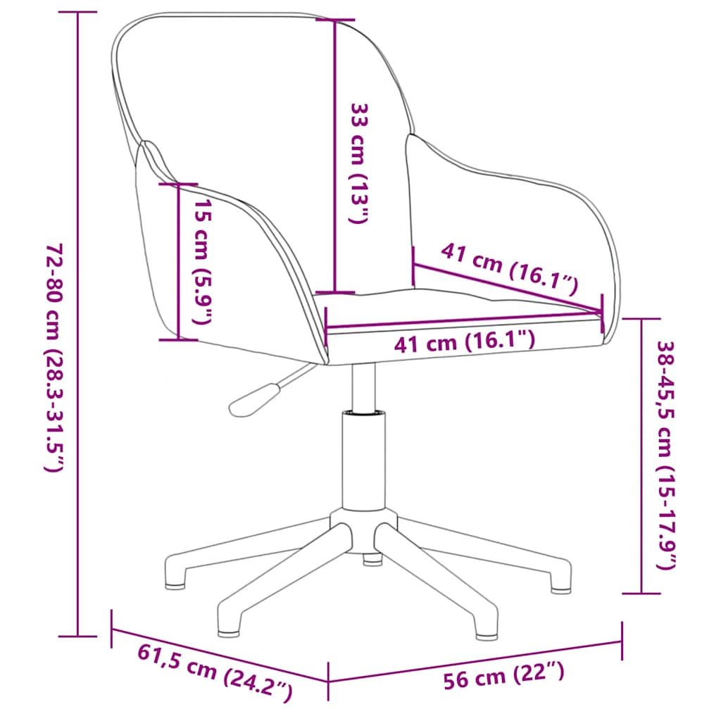 Bürostuhl Drehbar Gelb Samt