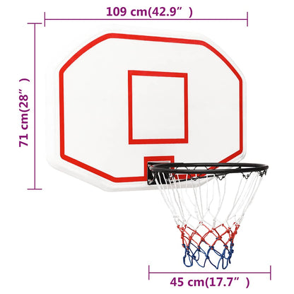 Basketballkorb Weiß 109x71x3 cm Polyethylen