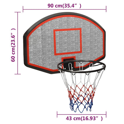Basketballkorb Schwarz 90x60x2 cm Polyethylen