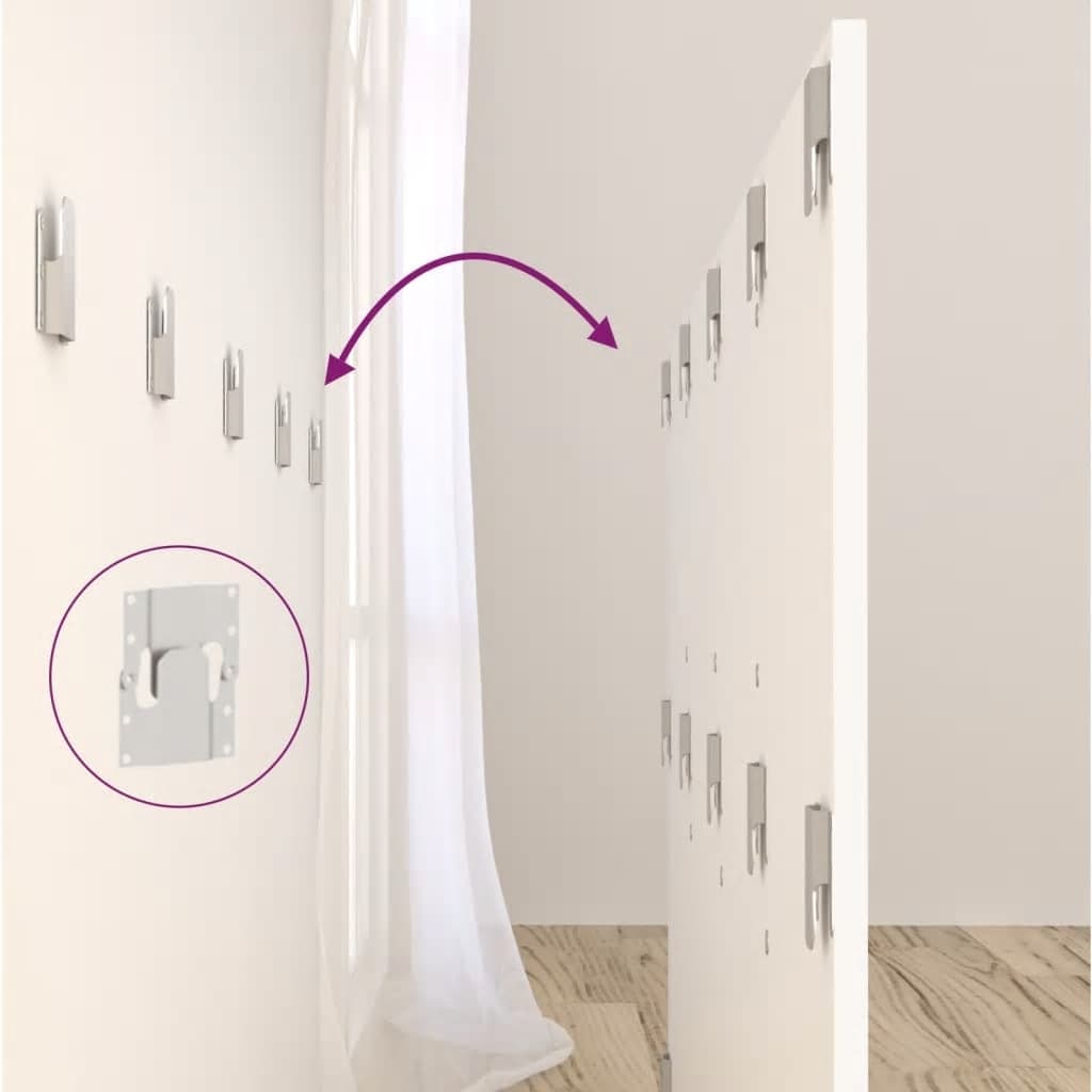 Kopfteil mit Nachttischen Weiß Holzwerkstoff