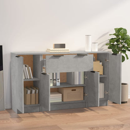 Sideboards 3 Stk. Betongrau Holzwerkstoff