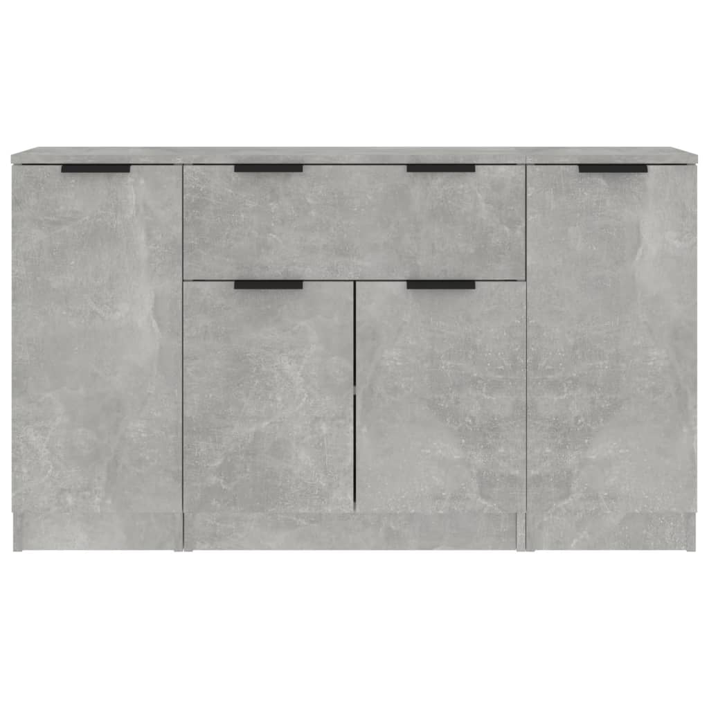 Sideboards 3 Stk. Betongrau Holzwerkstoff