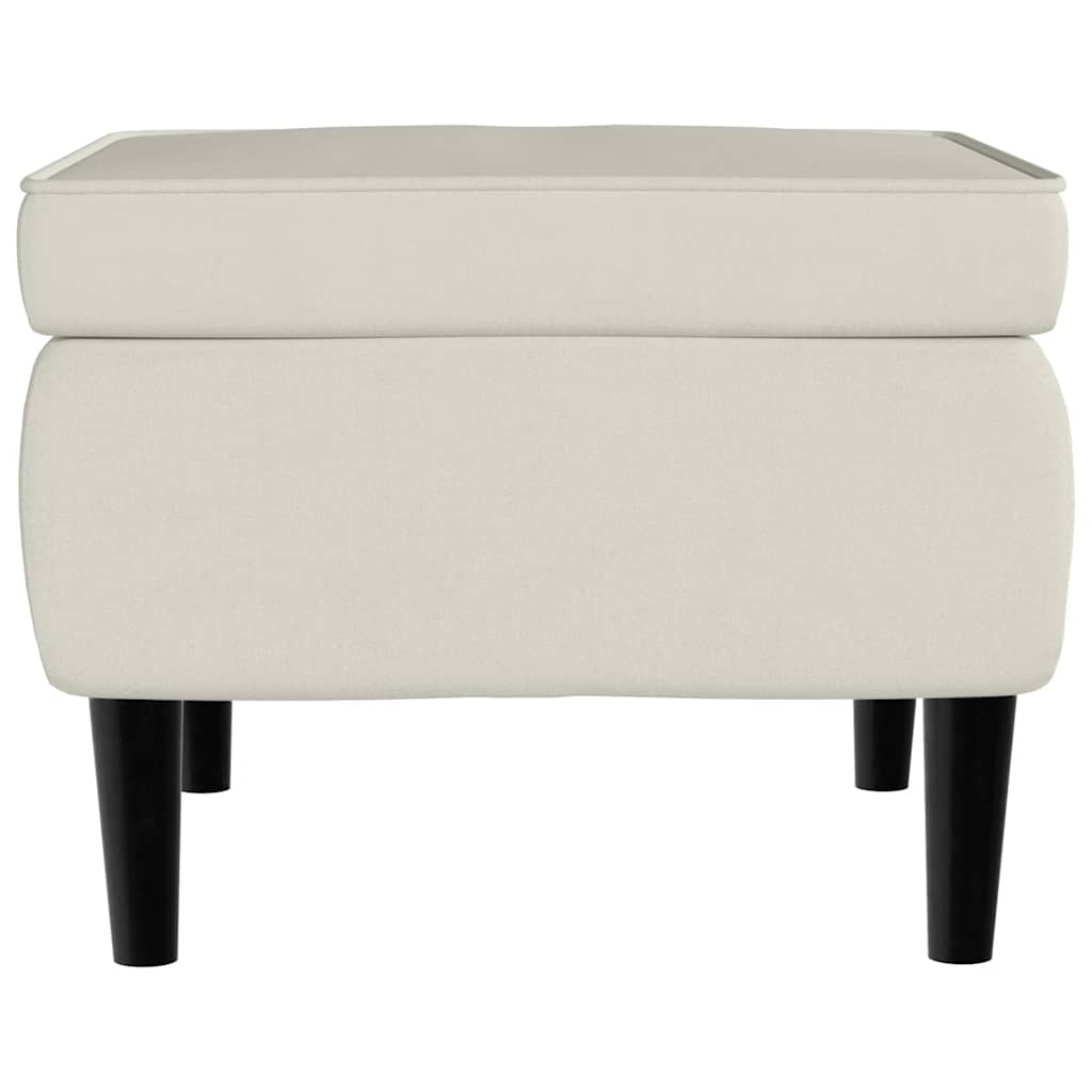 Ohrensessel mit Hocker Creme Samt