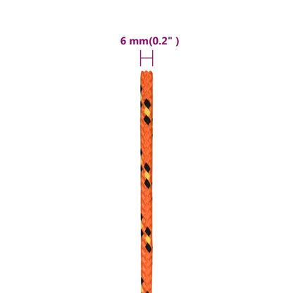 Bootsseil Orange 6 mm 50 m Polypropylen