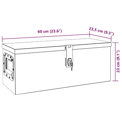 Aufbewahrungsbox Schwarz 60x23,5x23 cm Aluminium