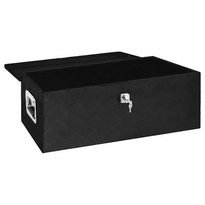 Aufbewahrungsbox Schwarz 90x47x33,5 cm Aluminium