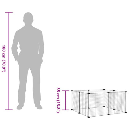 8-Panel-Haustierkäfig Schwarz 35x35 cm Stahl