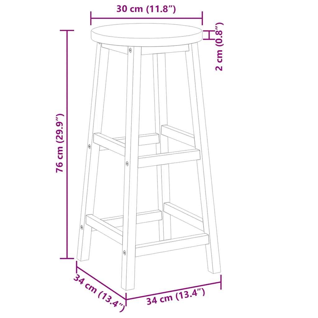 Barhocker 8 Stk. Massivholz Akazie