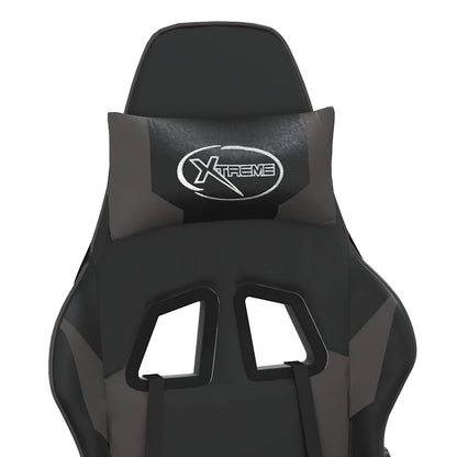 Gaming-Stuhl mit Massage & Fußstütze Schwarz & Grau Kunstleder