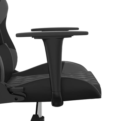 Gaming-Stuhl mit Massagefunktion Schwarz und Grau Kunstleder