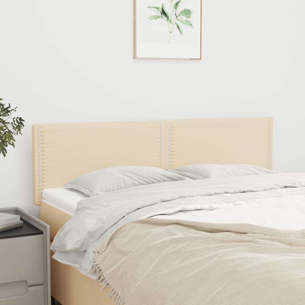 Kopfteile 2 Stk. Creme 72x5x78/88 cm Stoff