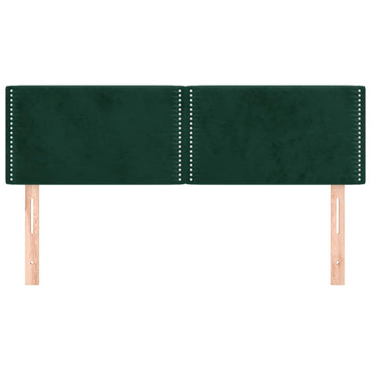 Kopfteile 2 Stk. Dunkelgrün 72x5x78/88 cm Samt