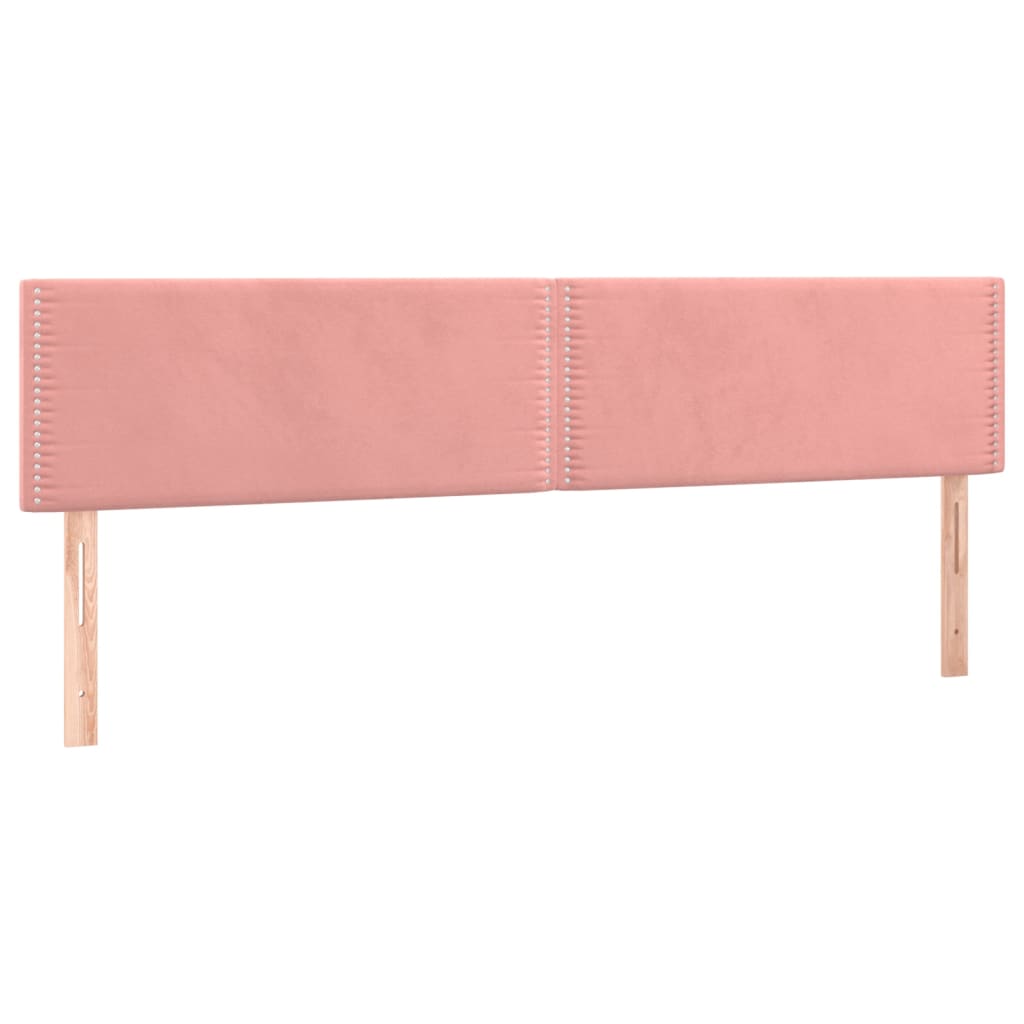 Kopfteile 2 Stk. Rosa 100x5x78/88 cm Samt
