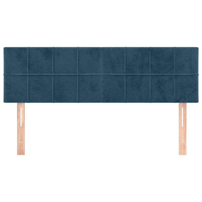Kopfteile 2 Stk. Dunkelblau 72x5x78/88 cm Samt