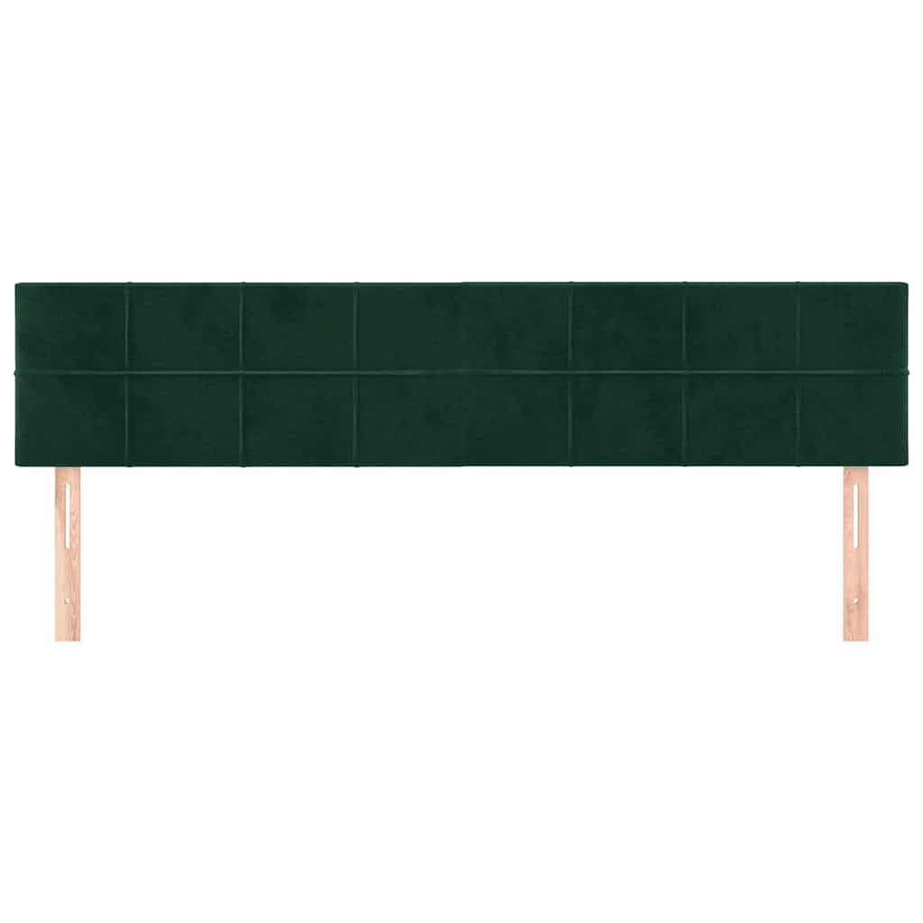 Kopfteile 2 Stk. Dunkelgrün 90x5x78/88 cm Samt