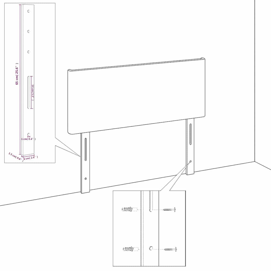 Kopfteile 2 Stk. Dunkelblau 100x5x78/88 cm Samt