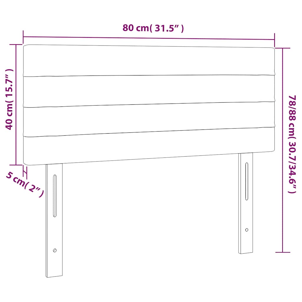 Kopfteil Dunkelgrün 80x5x78/88 cm Samt